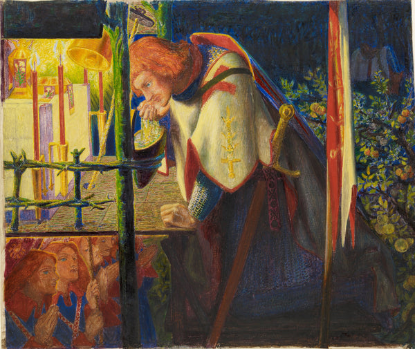 Dante Gabriel Rossetti — Sir Galahad at the Ruined Chapel | Pre-Raphaelite Art Print