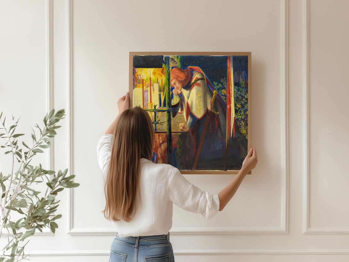 Dante Gabriel Rossetti — Sir Galahad at the Ruined Chapel | Pre-Raphaelite Art Print