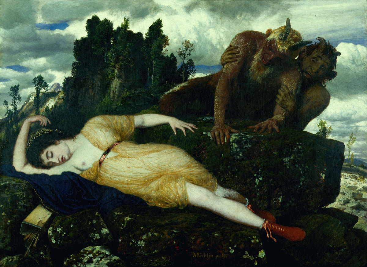 Arnold Böcklin — Sleeping Diana Watched by Two Fauns | Symbolist Art Print