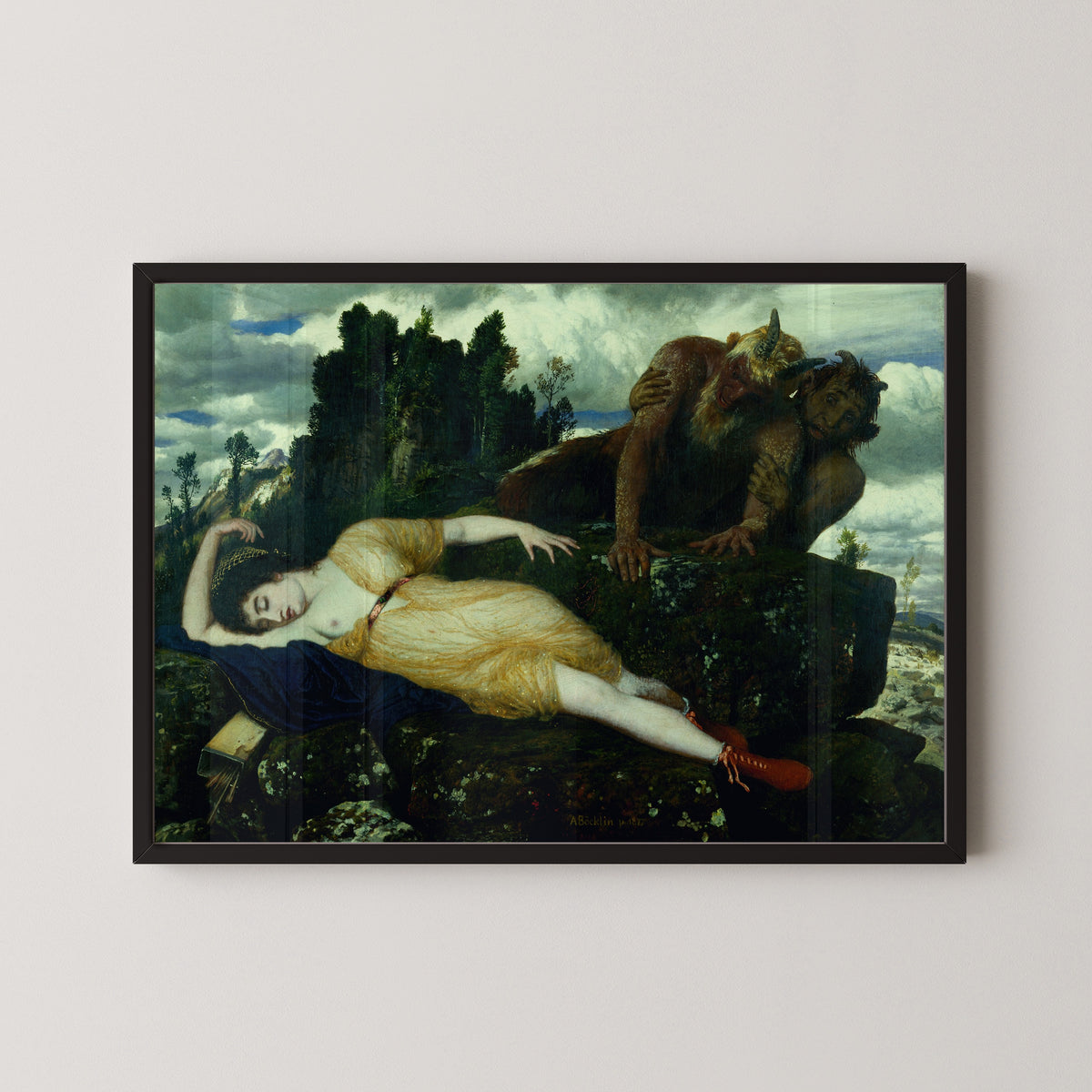 Arnold Böcklin — Sleeping Diana Watched by Two Fauns | Symbolist Art Print