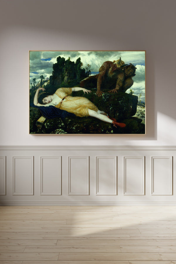 Arnold Böcklin — Sleeping Diana Watched by Two Fauns | Symbolist Art Print