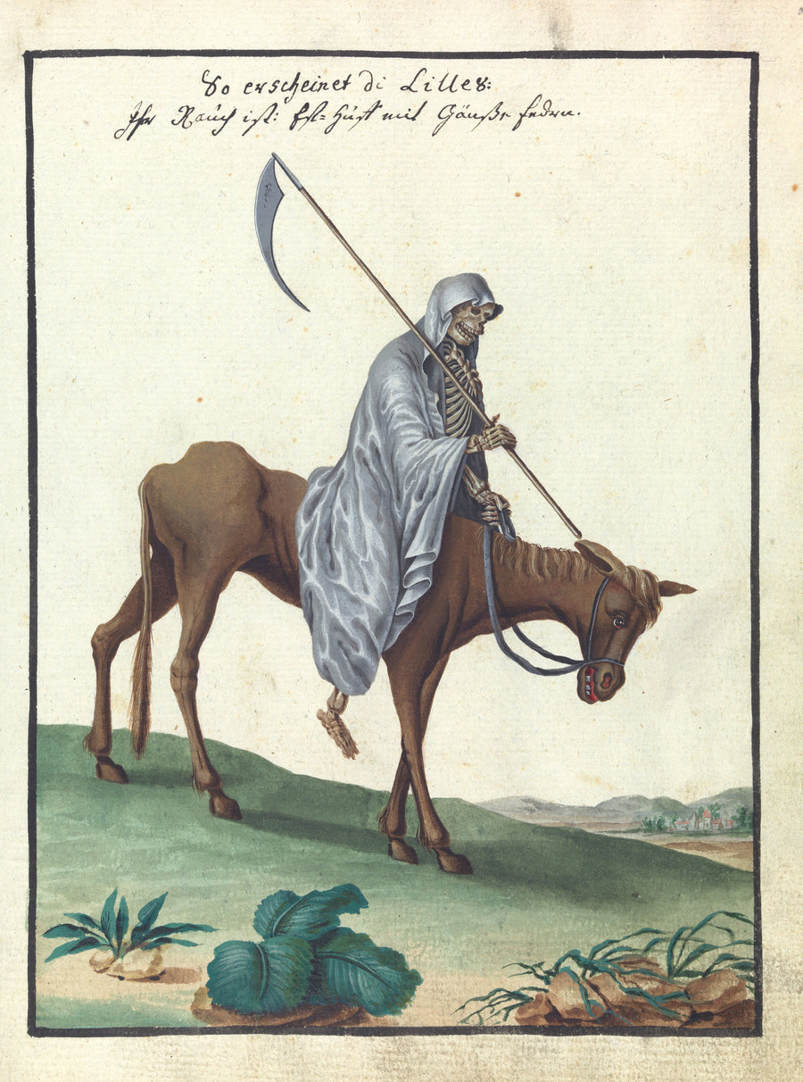 So erscheinet die Lilles | Esoteric Art Print shown to scale on a wall above a sofa