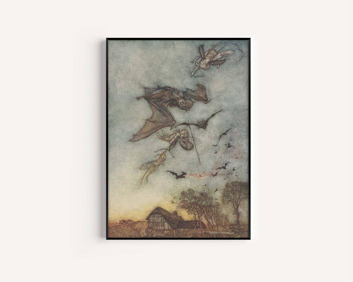 Arthur Rackham — Some War with Rere-Mice for Their Leathern Wings | Shakespeare Illustration Print
