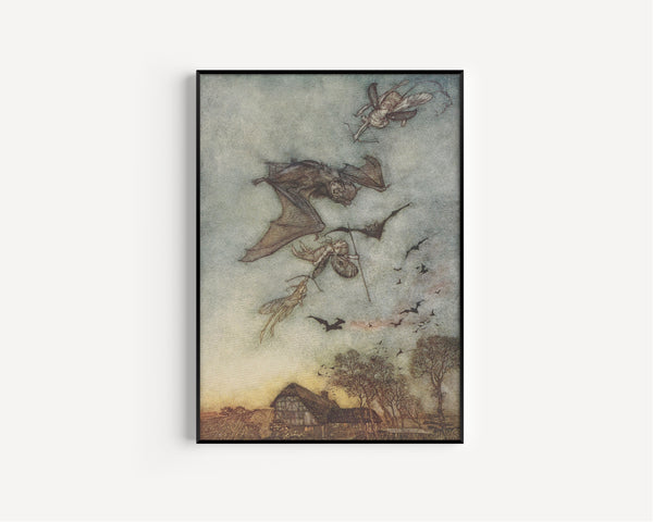 Arthur Rackham — Some War with Rere-Mice for Their Leathern Wings | Shakespeare Illustration Print