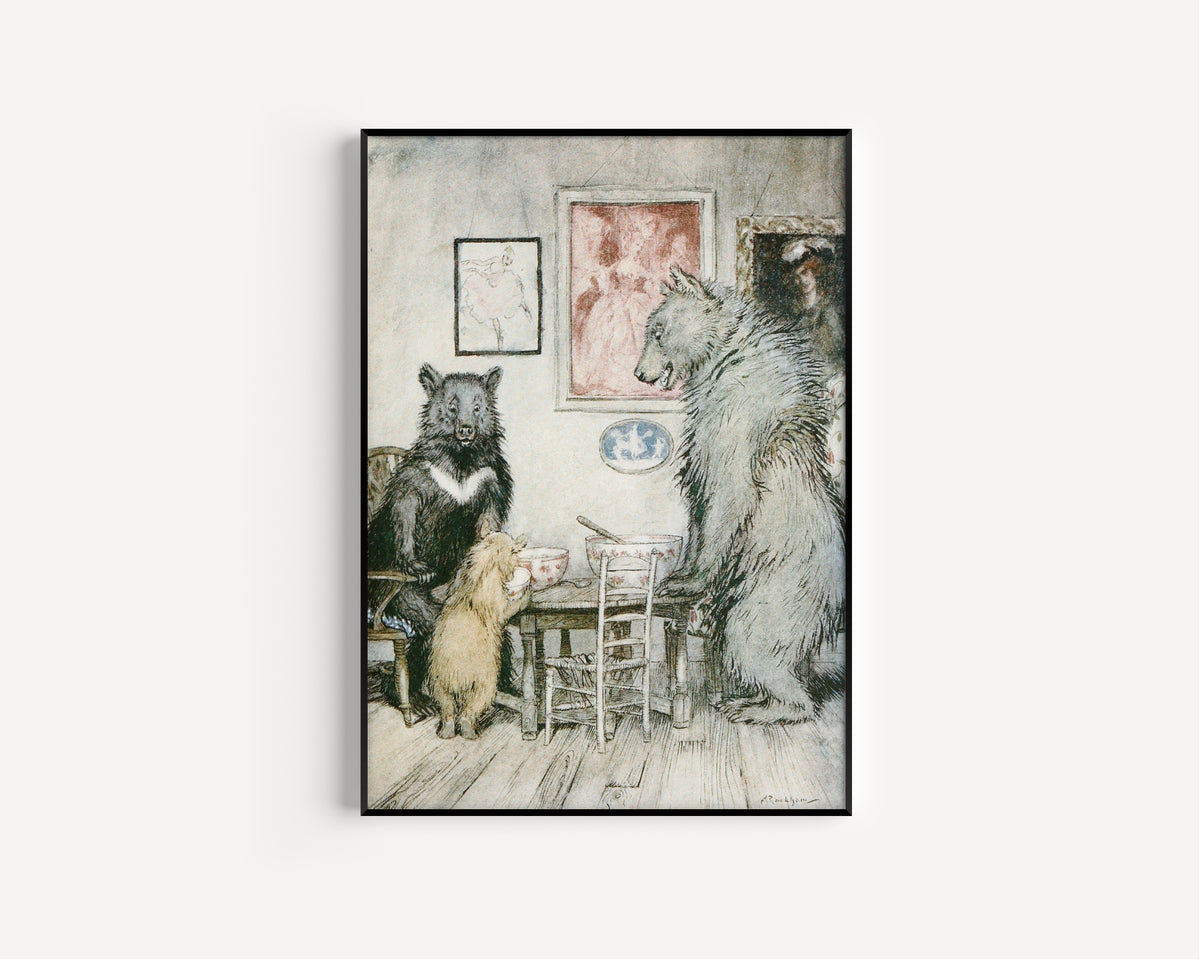 Arthur Rackham — Somebody Has Been at My Porridge, and Has Eaten It All Up! | Fairy Tale Illustration Print