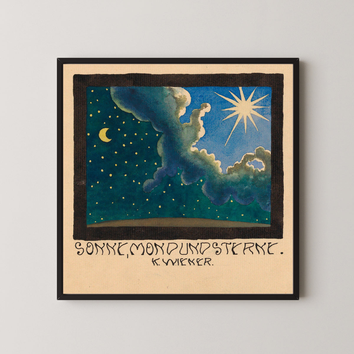 Karl Wiener — Sonne, Mond und Sterne (Sun, Moon and Stars) | Modernist Landscape Print