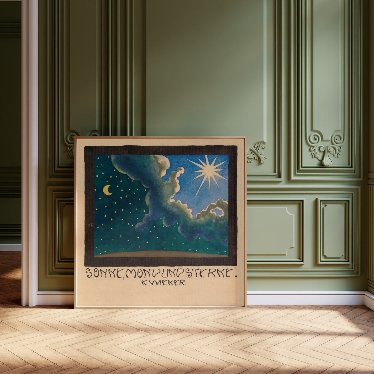 Karl Wiener — Sonne, Mond und Sterne (Sun, Moon and Stars) | Modernist Landscape Print