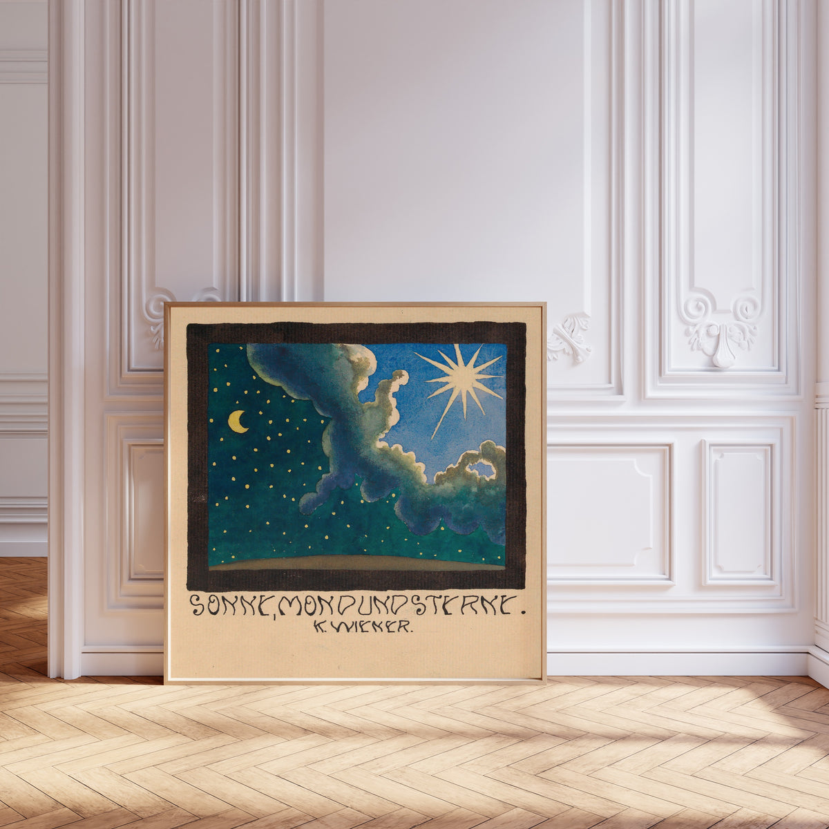 Karl Wiener — Sonne, Mond und Sterne (Sun, Moon and Stars) | Modernist Landscape Print