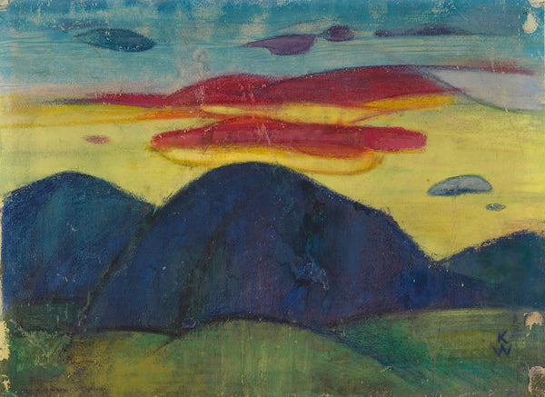 Karl Wiener — Sonnenuntergang (Sunset over Blue Hills) | Modernist Landscape Print