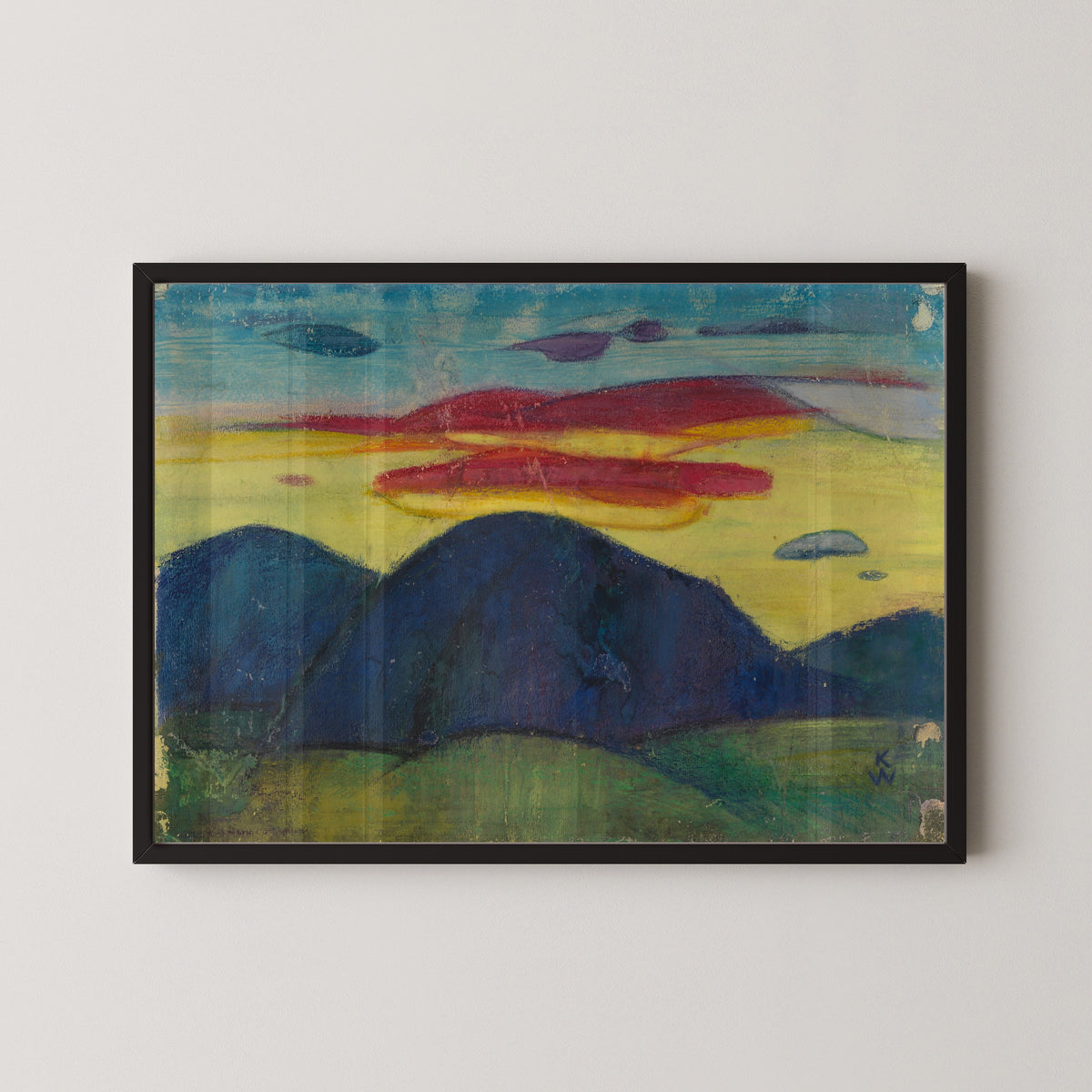 Karl Wiener — Sonnenuntergang (Sunset over Blue Hills) | Modernist Landscape Print