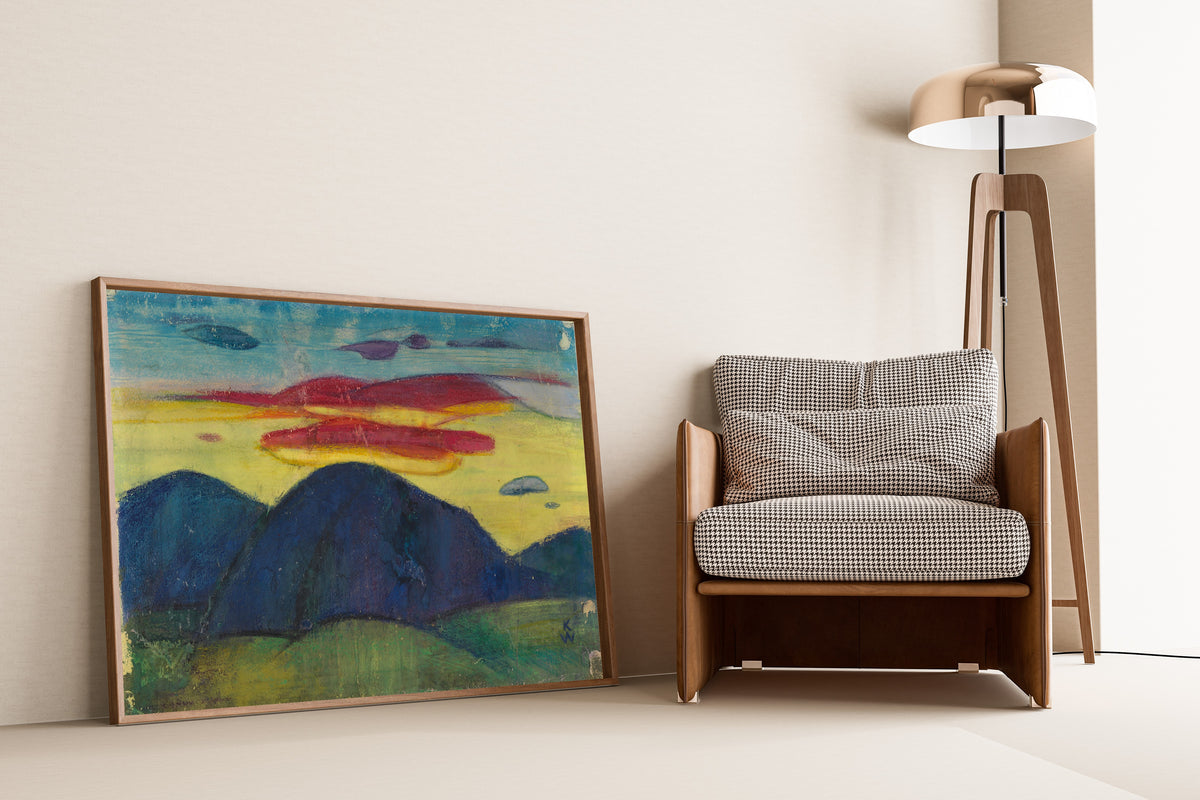 Karl Wiener — Sonnenuntergang (Sunset over Blue Hills) | Modernist Landscape Print