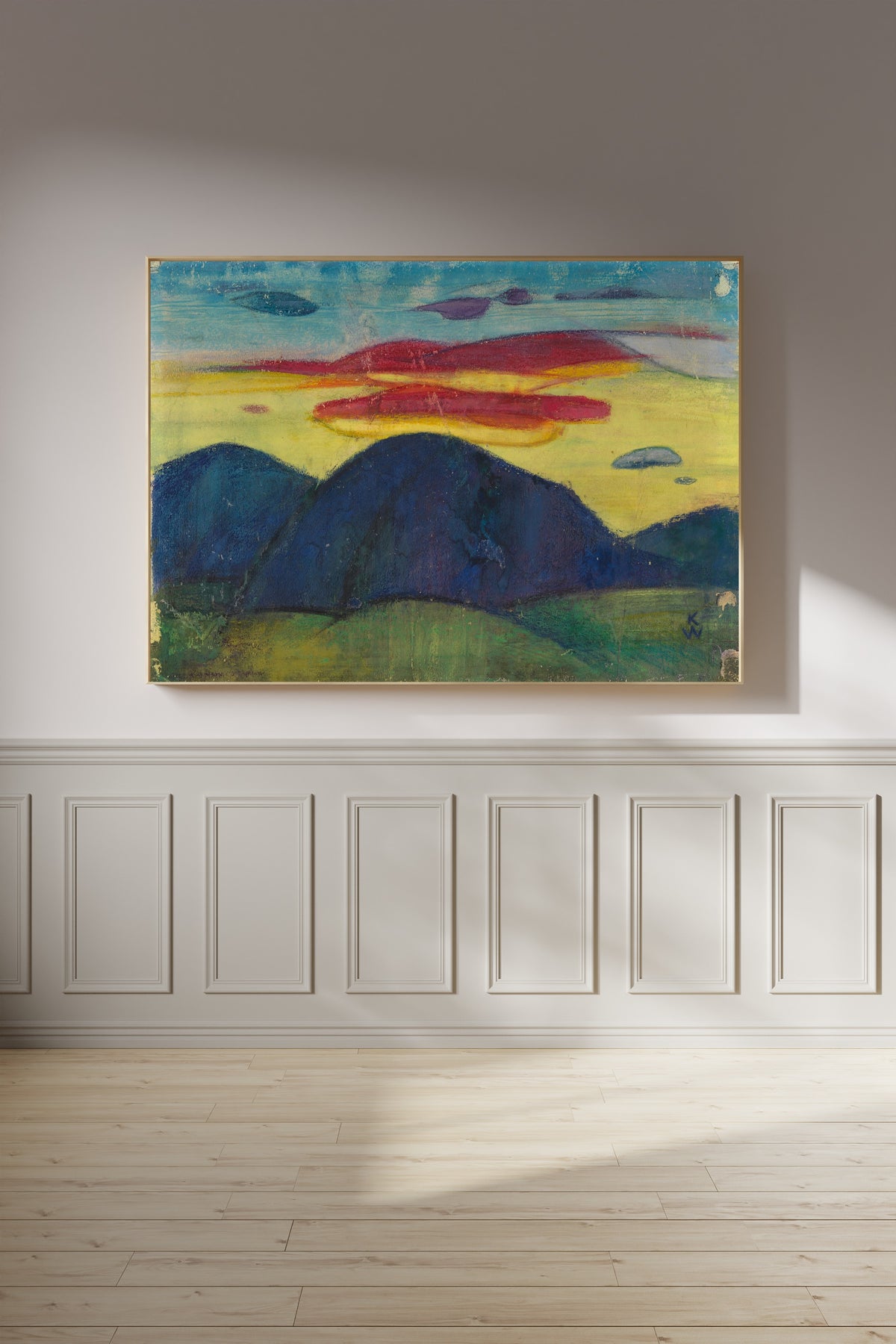 Karl Wiener — Sonnenuntergang (Sunset over Blue Hills) | Modernist Landscape Print