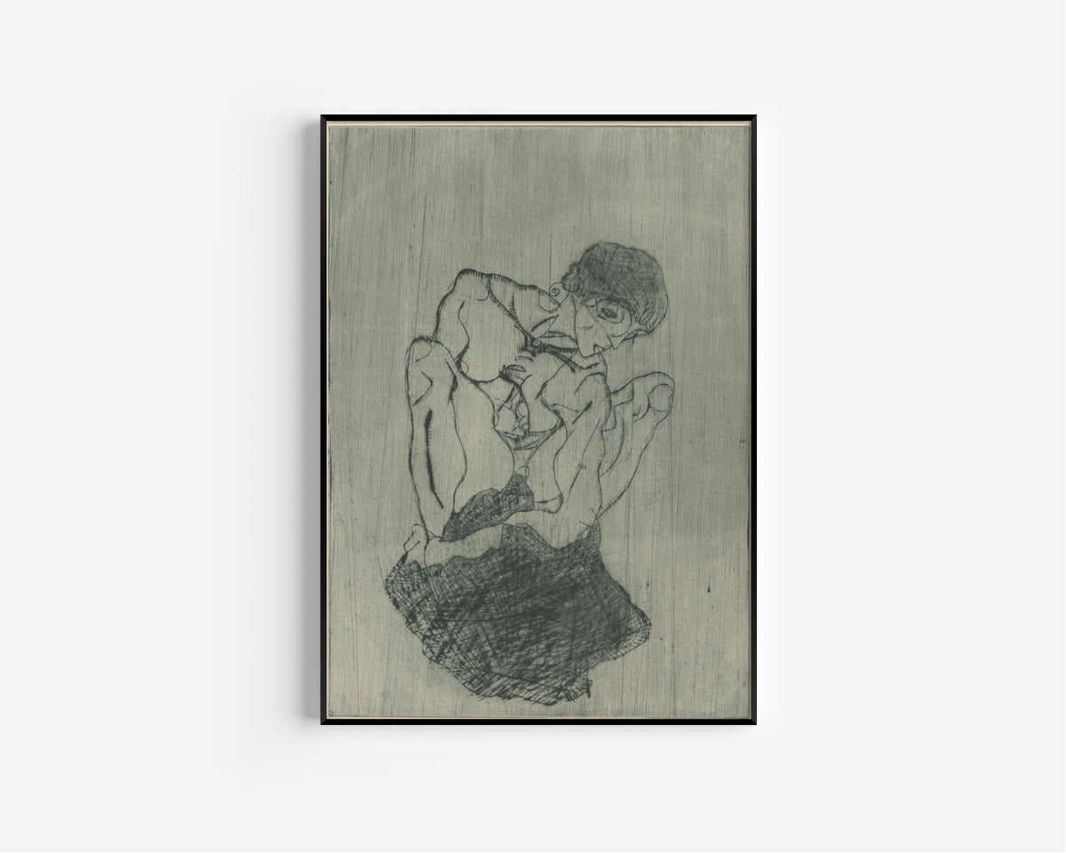 Egon Schiele — Sorrow (Kümmernis) | Expressionist Fine Art Print