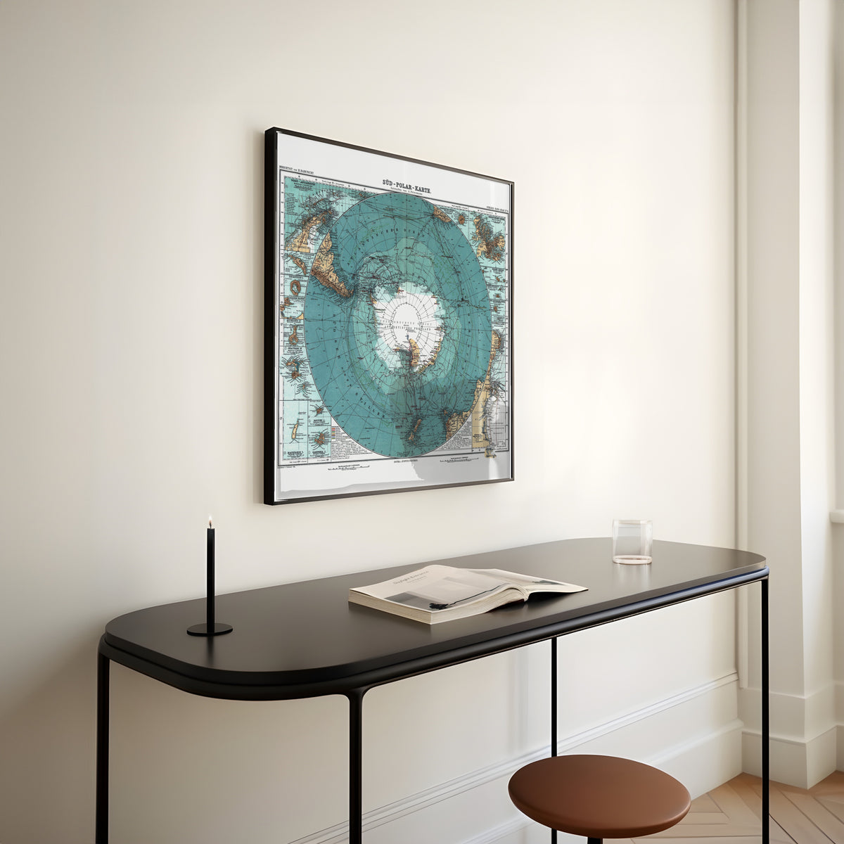 Hermann Habenicht — South Polar Map (Süd-Polar-Karte) | Vintage Atlas Map Print