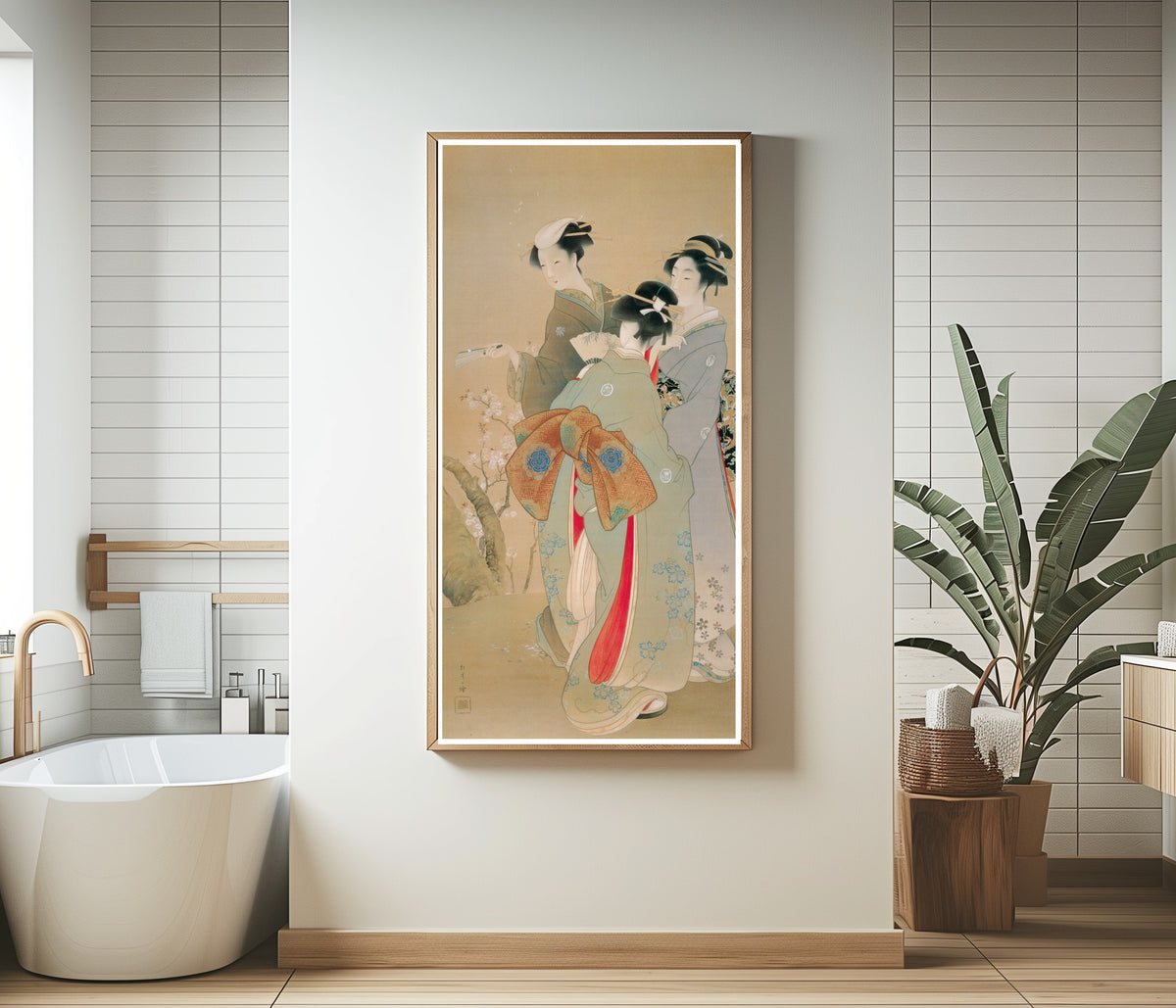 Spring Look by Uemura Shōen — shown framed on a wall
