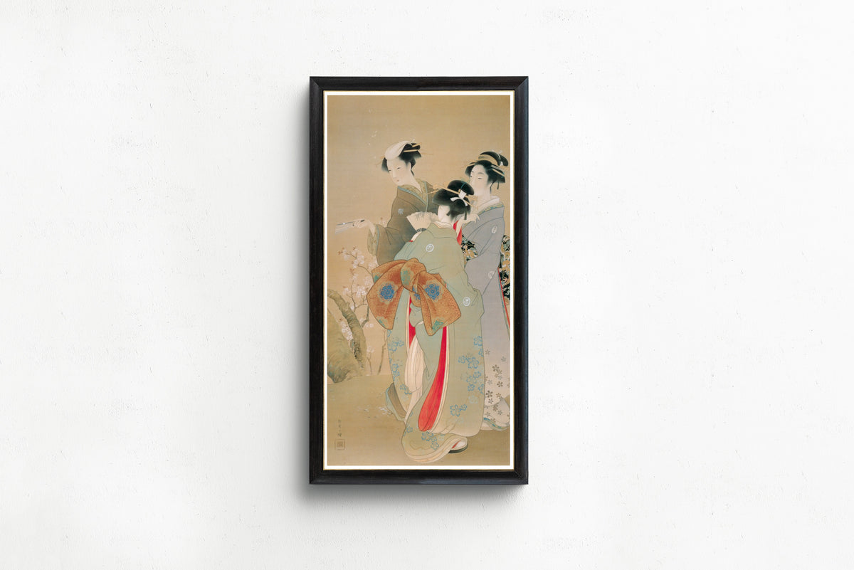 Spring Look by Uemura Shōen — shown framed on a wall