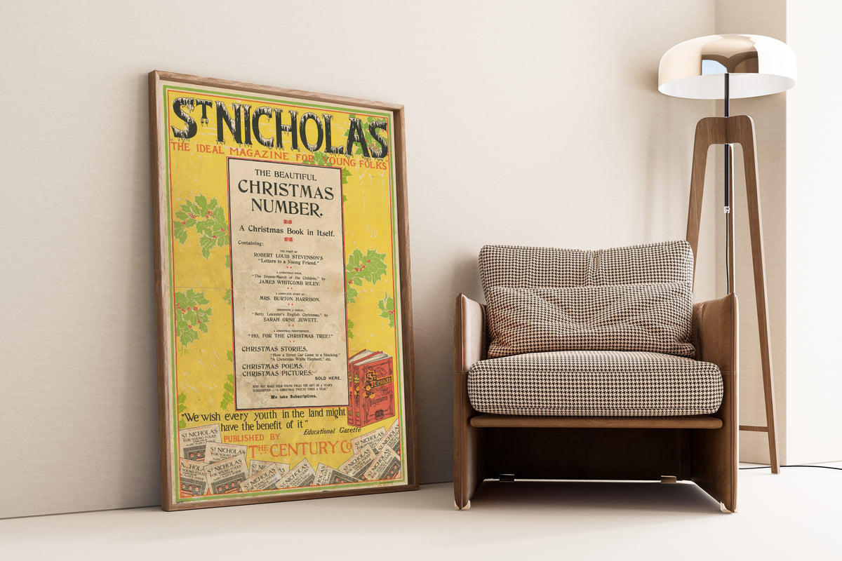 Louis Rhead — St. Nicholas, The Beautiful Christmas Number, 1895 | Vintage Christmas Print
