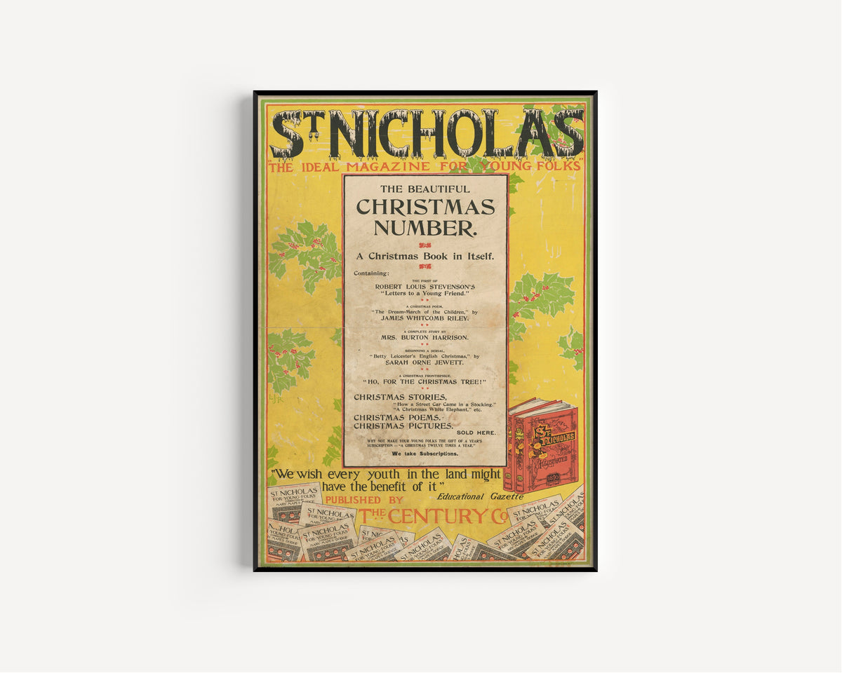 Louis Rhead — St. Nicholas, The Beautiful Christmas Number, 1895 | Vintage Christmas Print
