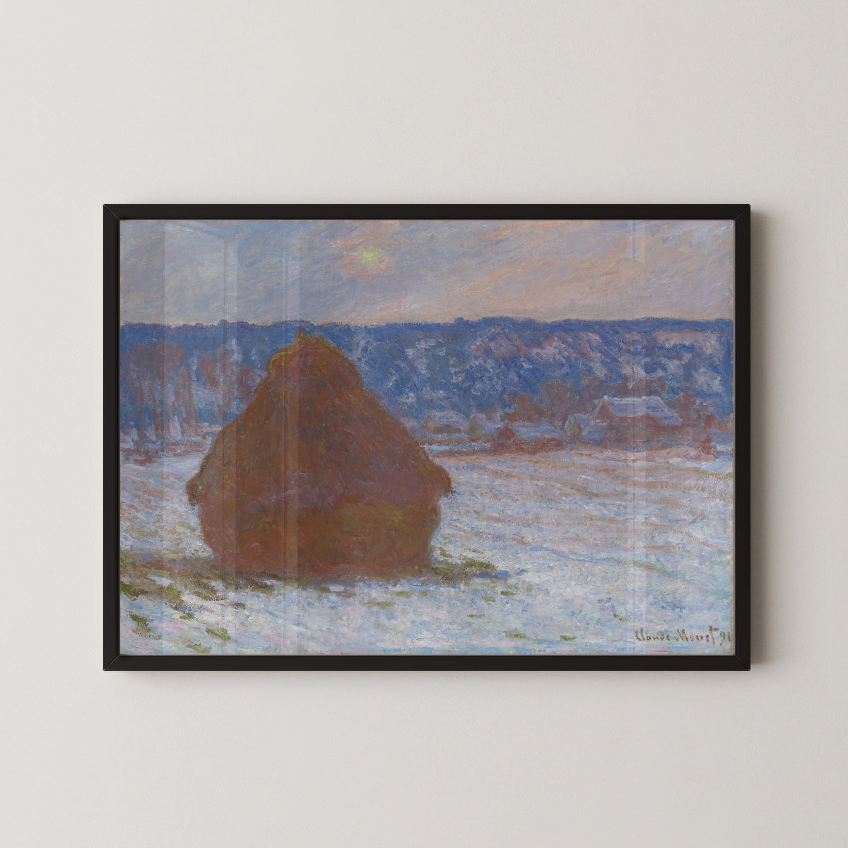 Claude Monet — Stack of Wheat (Snow Effect, Overcast Day) | Fine Art Print