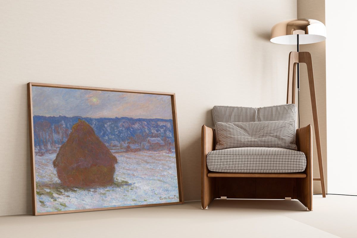 Claude Monet — Stack of Wheat (Snow Effect, Overcast Day) | Fine Art Print