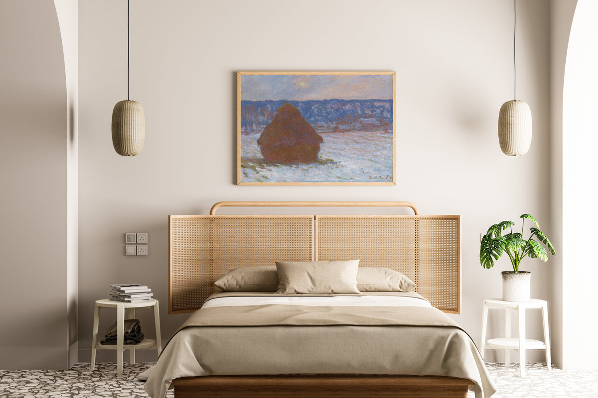 Claude Monet — Stack of Wheat (Snow Effect, Overcast Day) | Fine Art Print