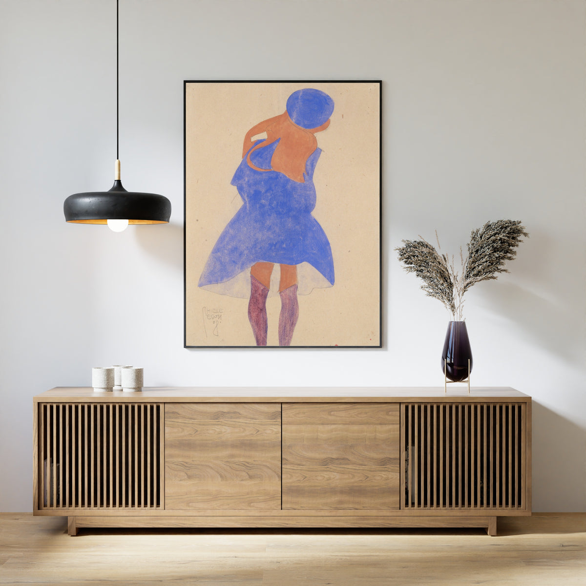 Egon Schiele — Standing Girl, Back View | Expressionist Fine Art Print