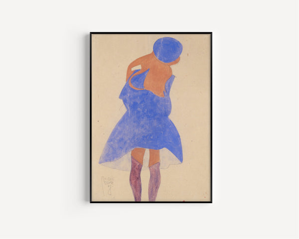 Egon Schiele — Standing Girl, Back View | Expressionist Fine Art Print