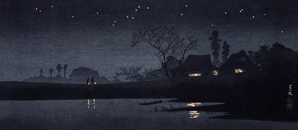 Takahashi Shotei — Starry Night | Japanese Woodblock Print (Shin Hanga)