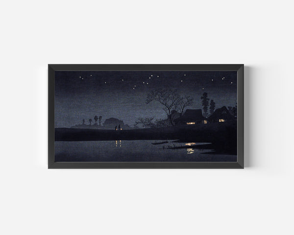 Takahashi Shotei — Starry Night | Japanese Woodblock Print (Shin Hanga)