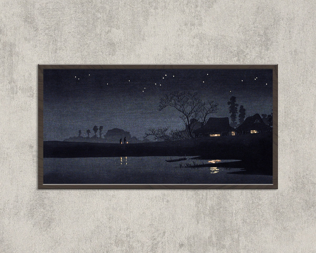 Takahashi Shotei — Starry Night | Japanese Woodblock Print (Shin Hanga)