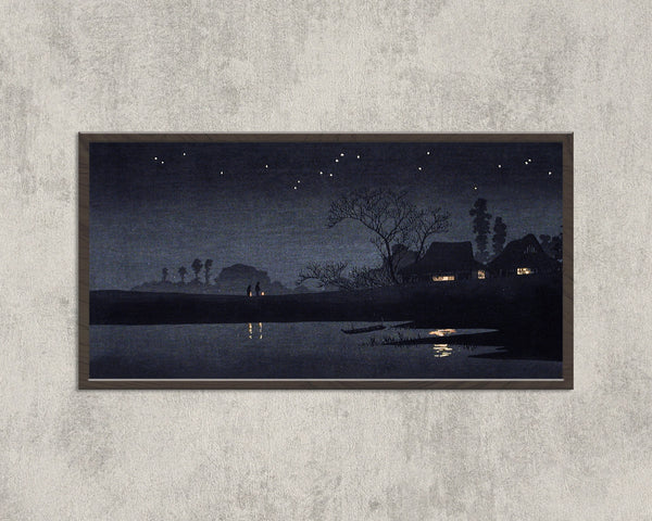 Takahashi Shotei — Starry Night | Japanese Woodblock Print (Shin Hanga)