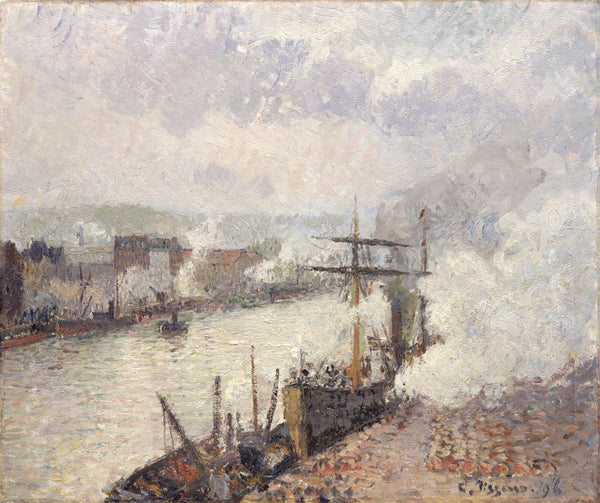 Camille Pissarro — Steamboats in the Port of Rouen | Fine Art Print