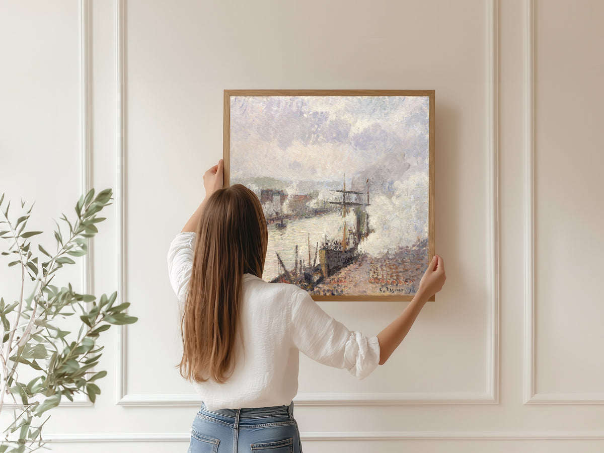 Camille Pissarro — Steamboats in the Port of Rouen | Fine Art Print