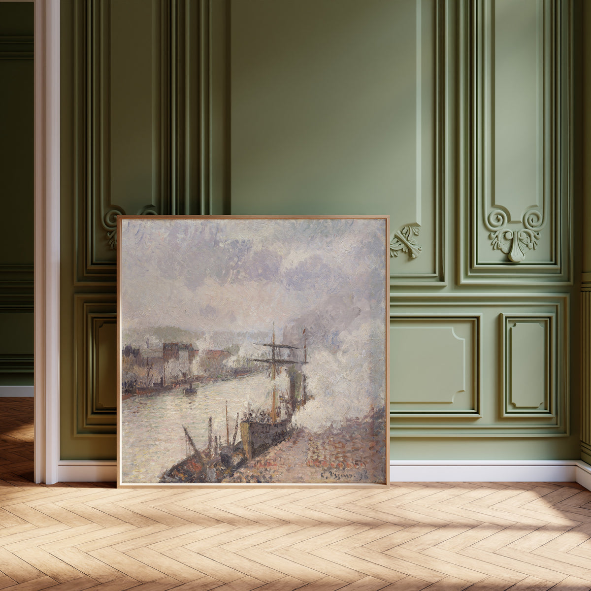Camille Pissarro — Steamboats in the Port of Rouen | Fine Art Print