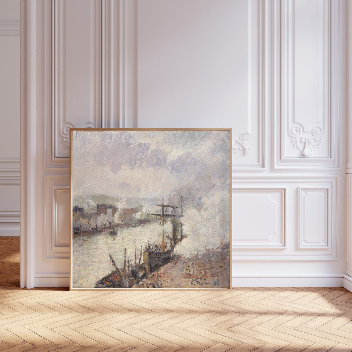 Camille Pissarro — Steamboats in the Port of Rouen | Fine Art Print