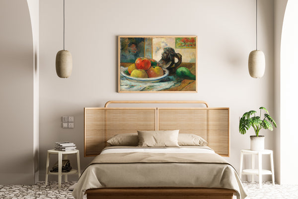 Paul Gauguin — Still Life with Apples, a Pear, and a Ceramic Portrait Jug | Fine Art Print