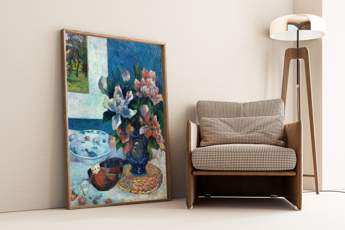 Paul Gauguin — Still Life with Chinese Peonies and Mandolin | Fine Art Print