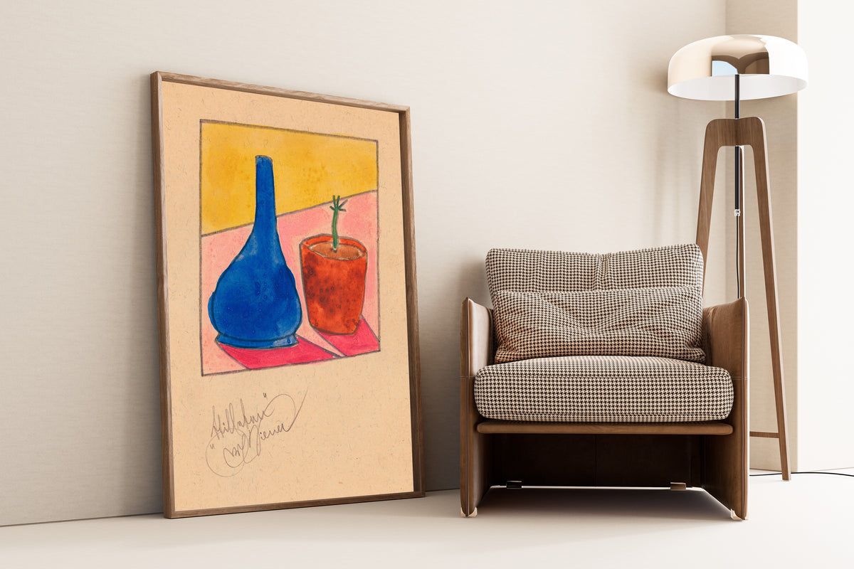 Karl Wiener — Stilleben (Still Life with a Blue Vase) | Modernist Art Print