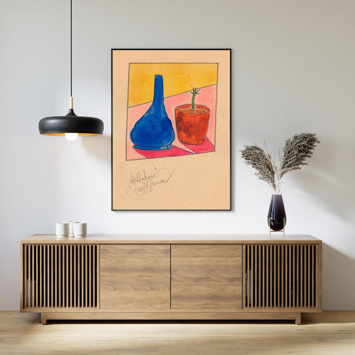 Karl Wiener — Stilleben (Still Life with a Blue Vase) | Modernist Art Print