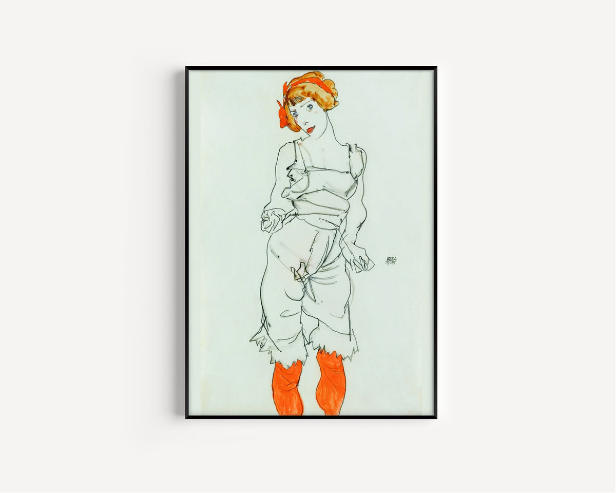Egon Schiele — Woman in Stockings | Fine Art Print