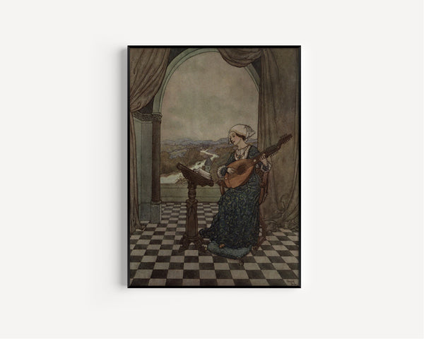 Edmund Dulac — Stories from Hans Andersen: She Played upon the Ringing Lute | Fairy Tale Illustration Print