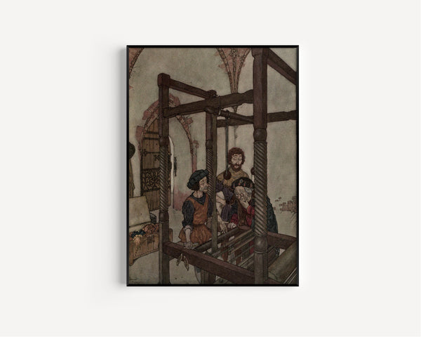 Edmund Dulac — Stories from Hans Andersen: The Poor Old Minister Stared as Hard as He Could | Fairy Tale Illustration Print