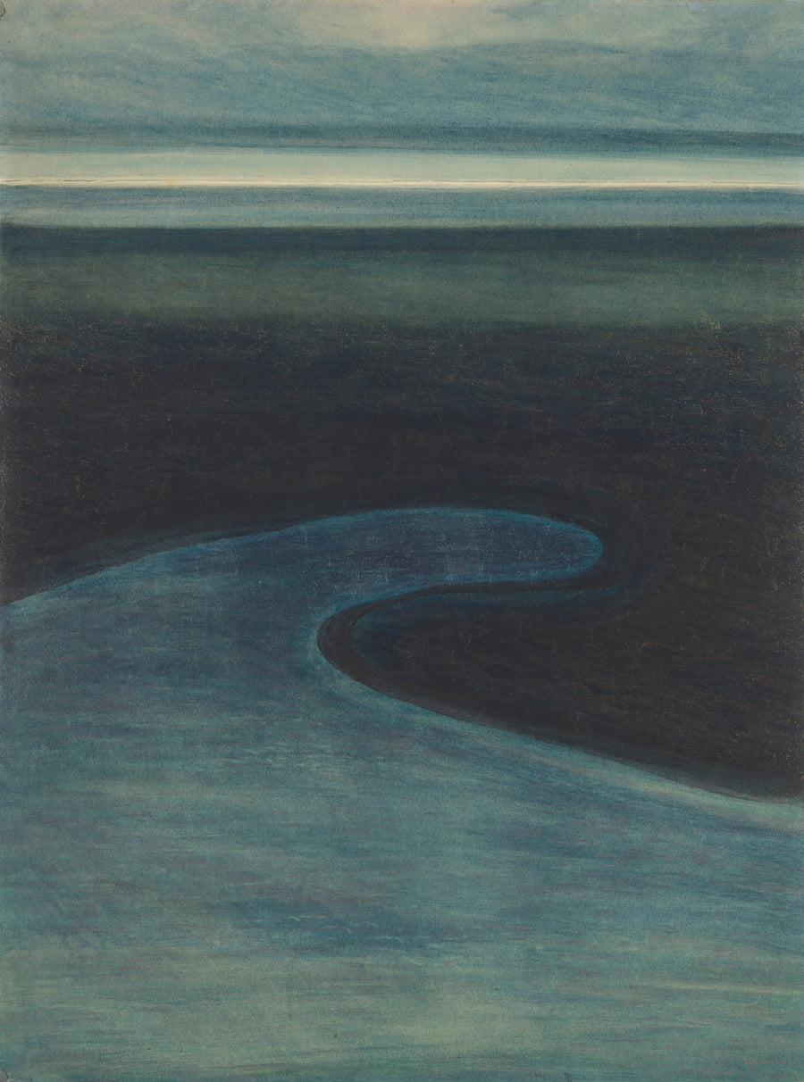 Léon Spilliaert — Strand bij laagtij | Symbolist Seascape Print shown to scale on a wall above a sofa