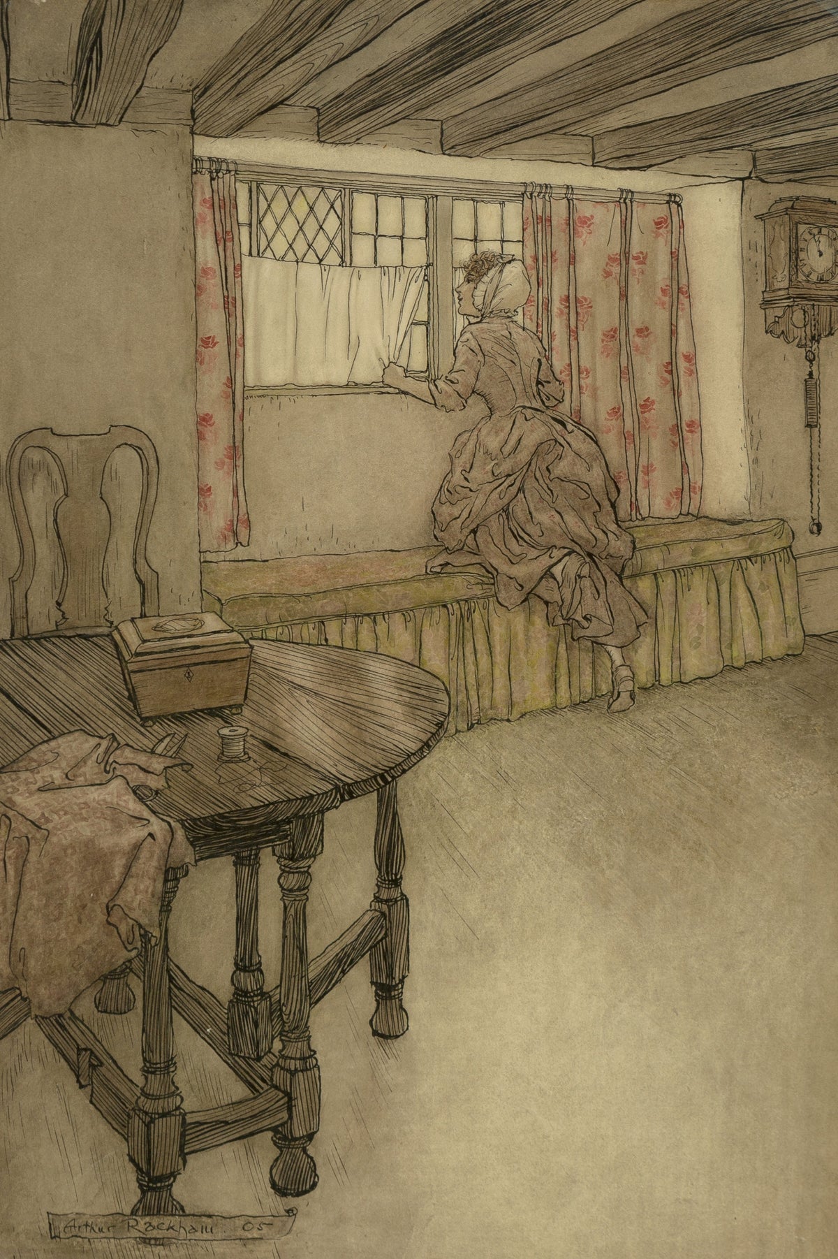 Arthur Rackham — Strange Faces at the Windows | Fairy Tale Illustration Print