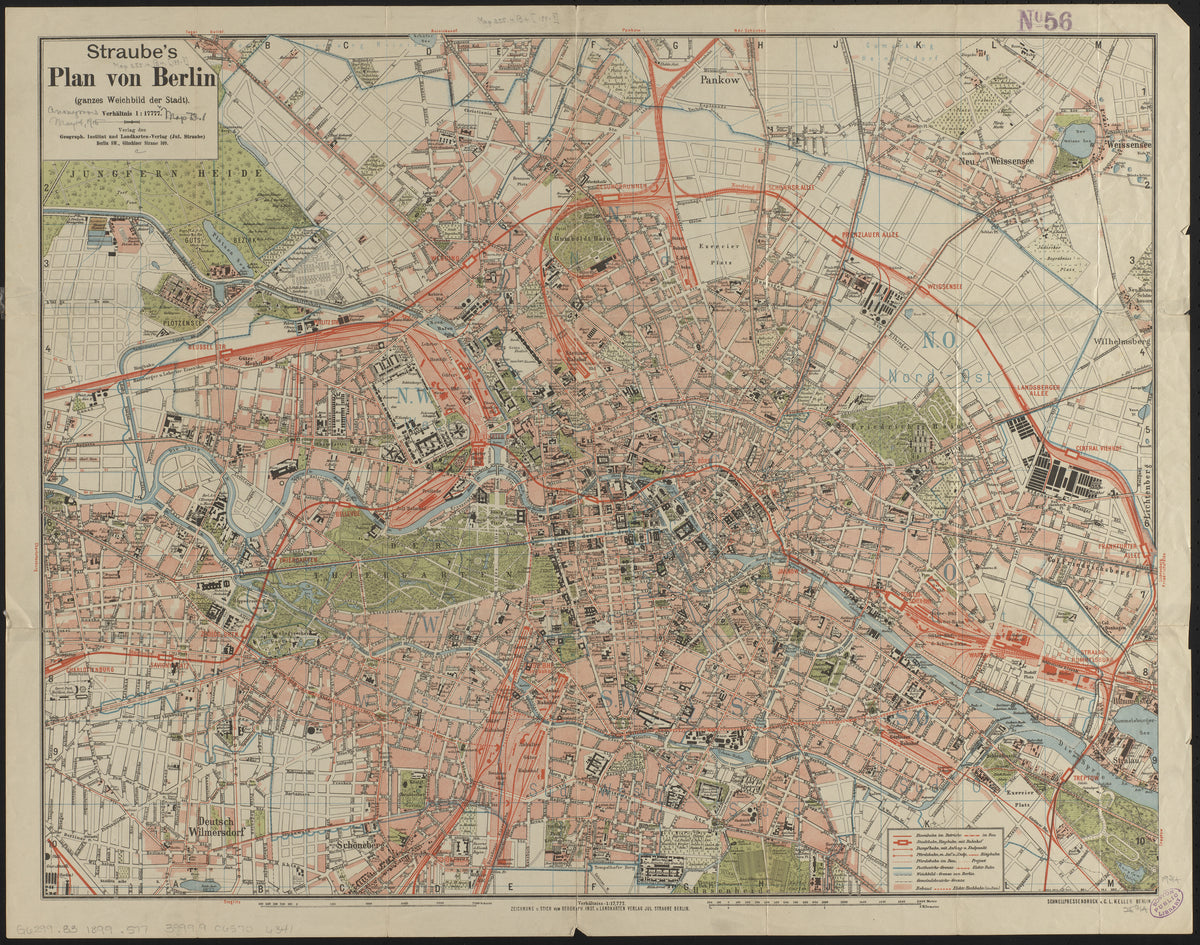 Julius Straube — Straube's Plan von Berlin | Vintage City Plan Print