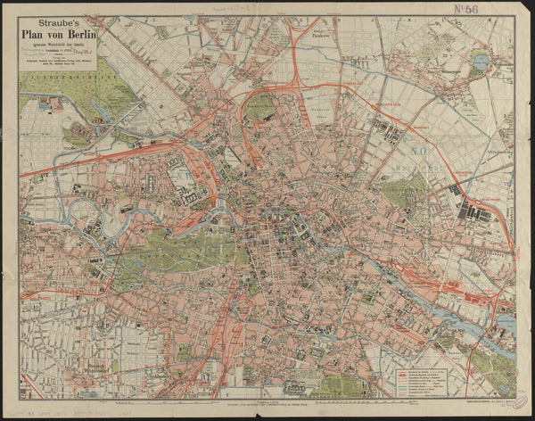 Julius Straube — Straube's Plan von Berlin | Vintage City Plan Print