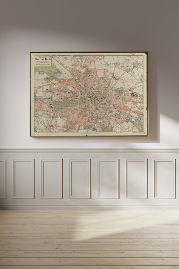 Julius Straube — Straube's Plan von Berlin | Vintage City Plan Print
