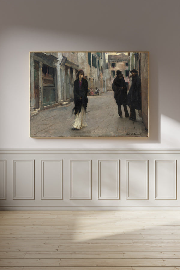 John Singer Sargent — Street in Venice (Woman in a Black Shawl) | Fine Art Print