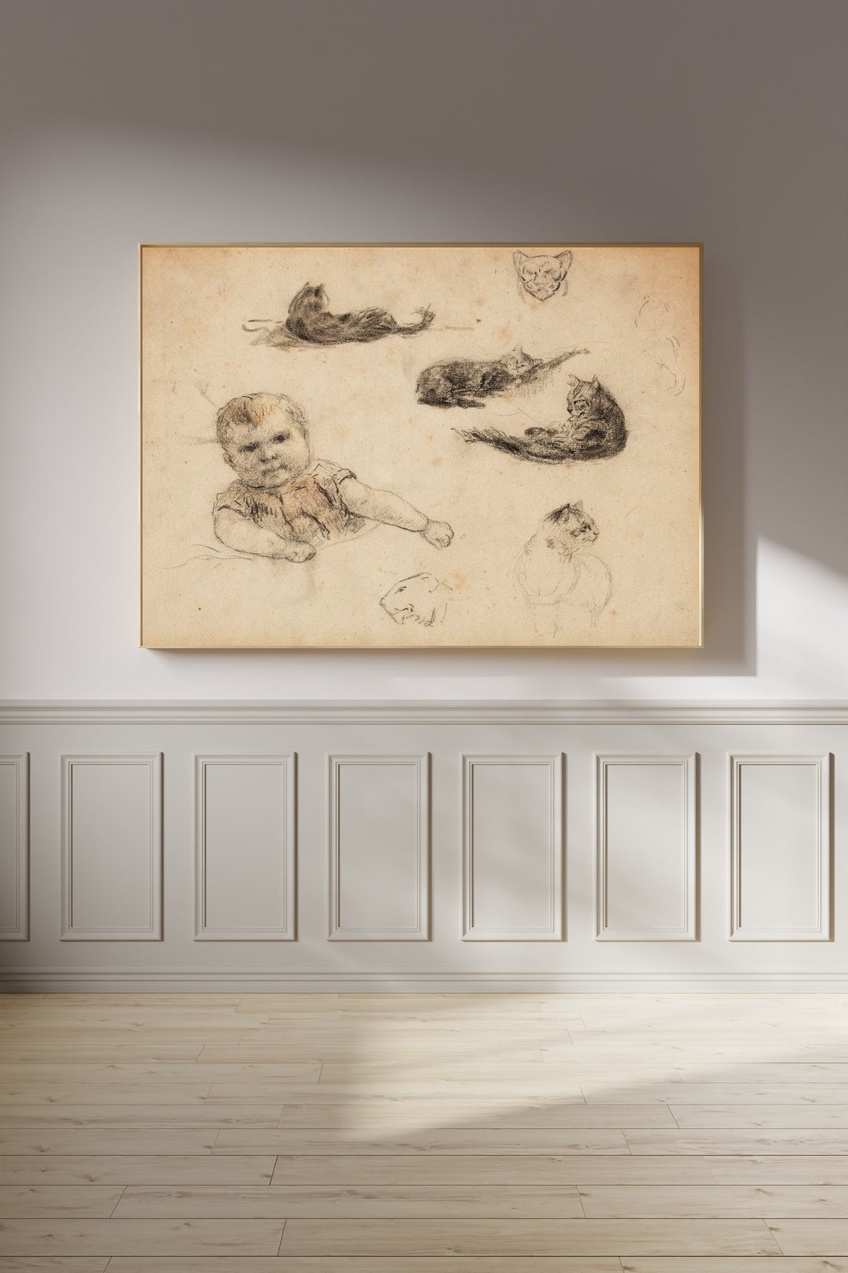 Paul Gauguin — Studies of Cats and a Child | Fine Art Print