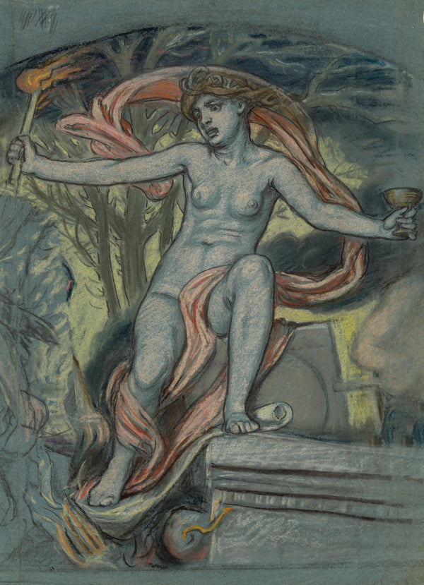 Elihu Vedder — Study for Anarchy | Symbolist Art Print